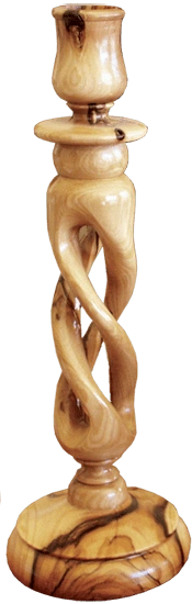 Handcrafted Olive Wood Candle Holder – Holy Land