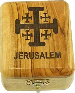 Handcrafted Olive Wood Box – Jewelry & Rosary – Holy Land