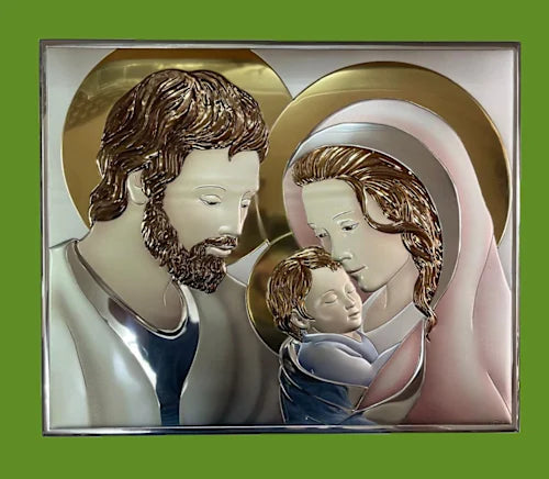 Holy Family – Silver & Gold Plated Icon – Holy Land