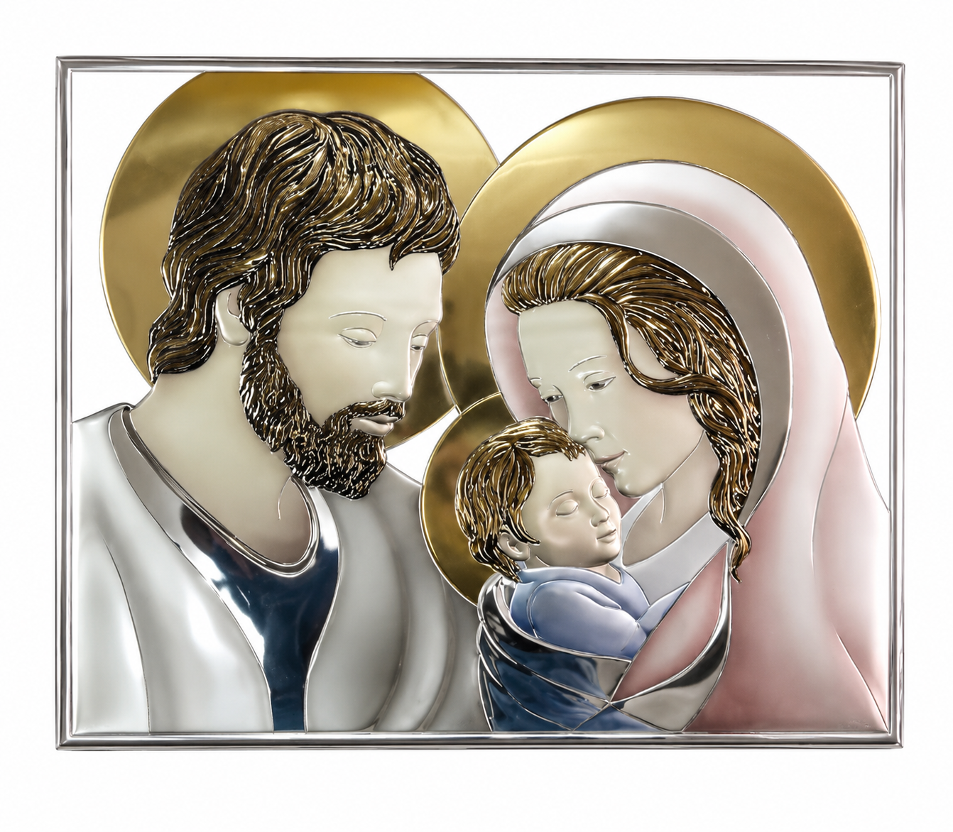 Holy Family – Silver & Gold Plated Icon – Holy Land