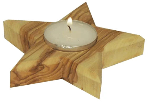 Handcrafted Olive Wood Candle Holder – Holy Land